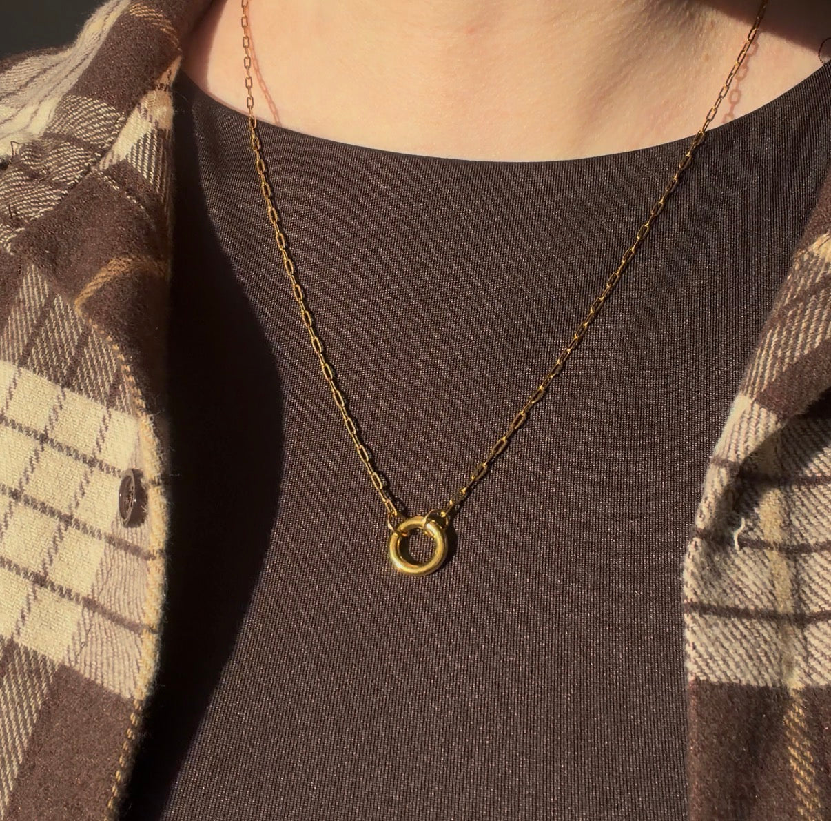 Gold chain with a small clasp for charms
