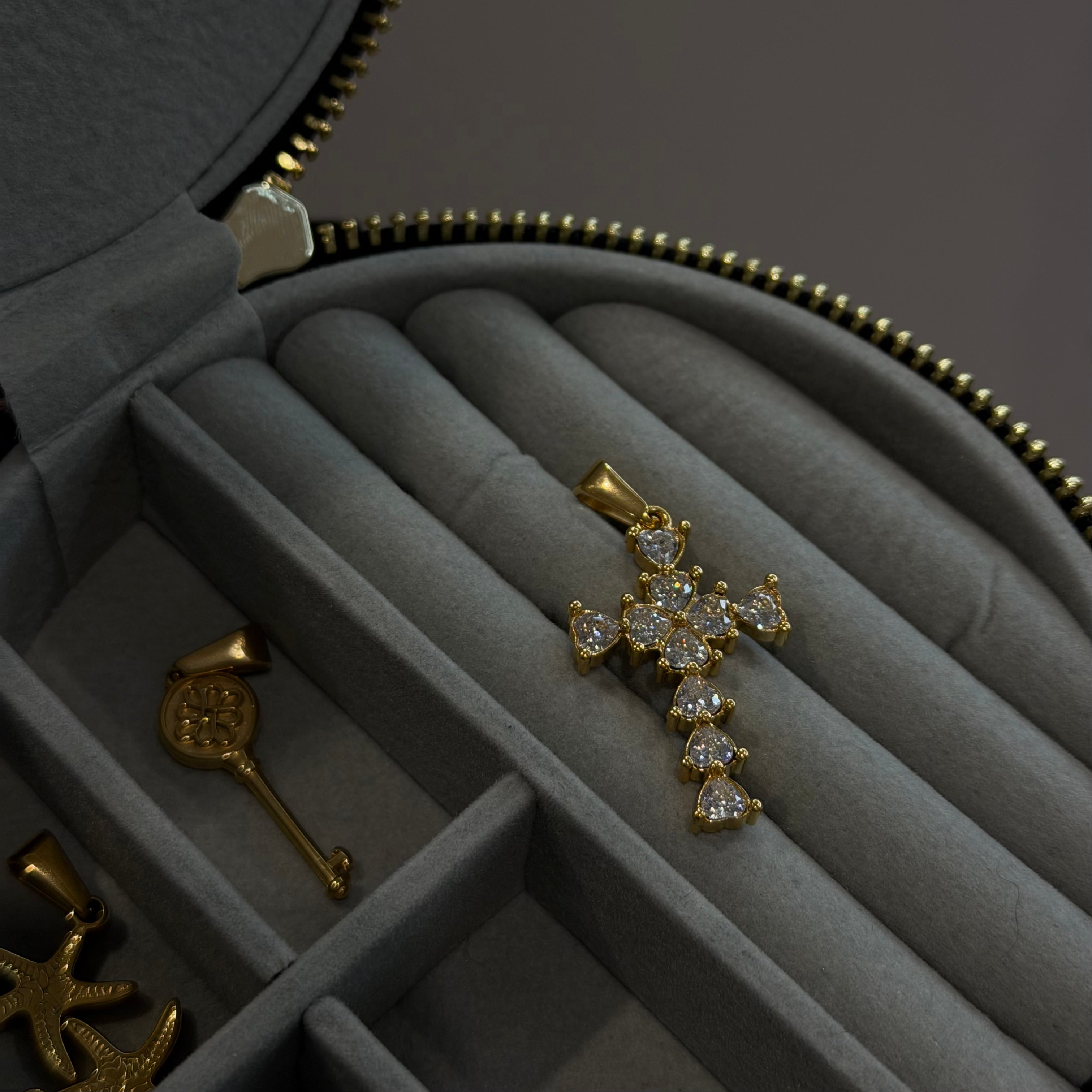 PAVE CROSS CHARM