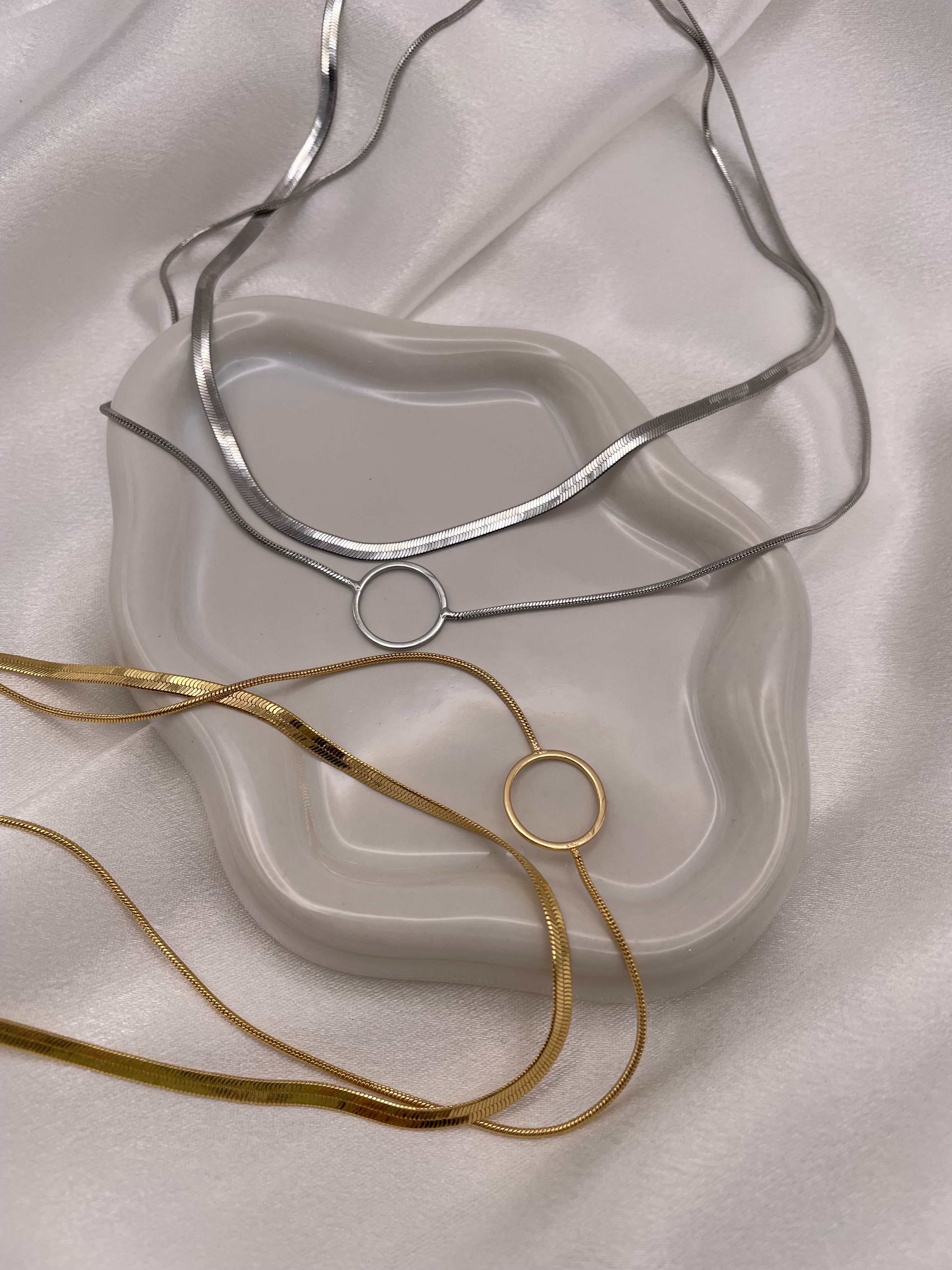 Circle Ring Double Layer Necklace