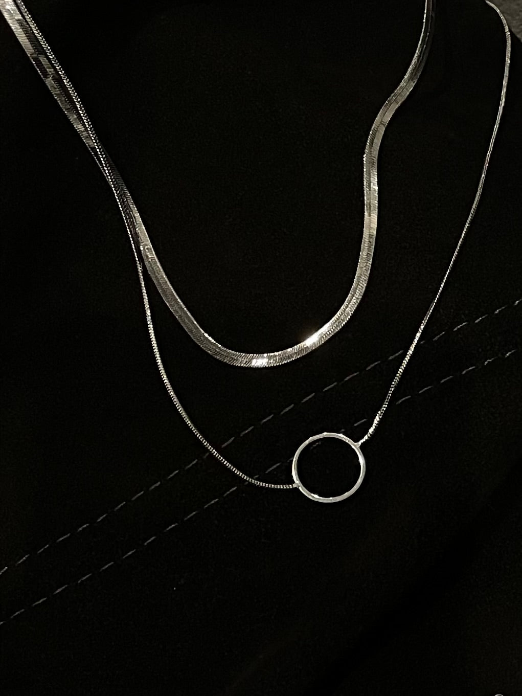 Circle Ring Double Layer Necklace