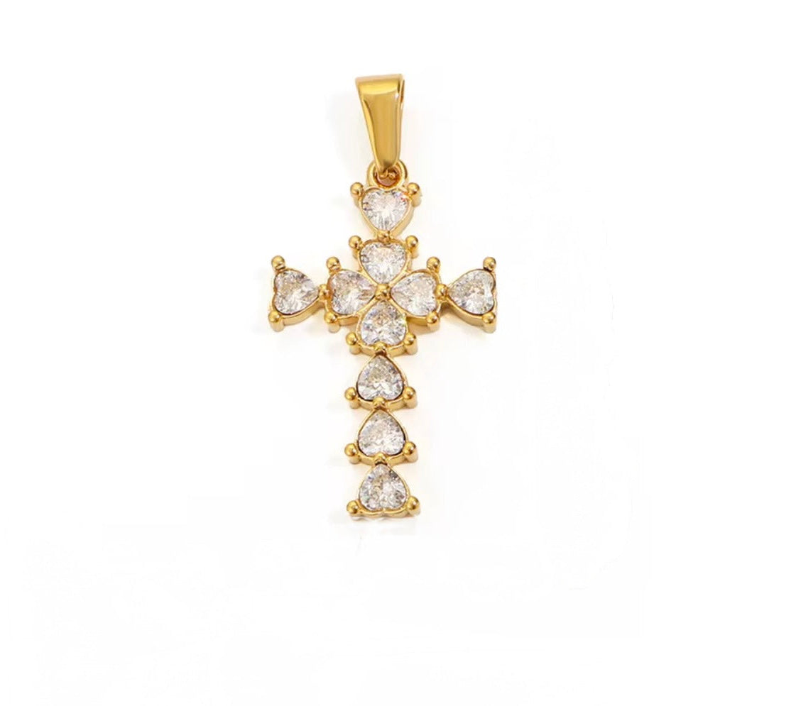 PAVE CROSS CHARM