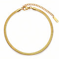 Gold bracelet on a white background
