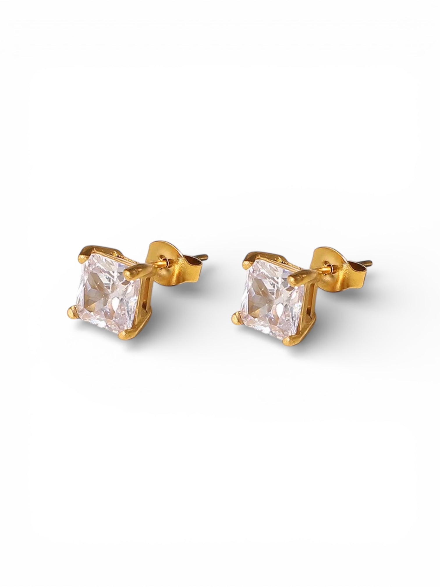 Princess Cut Stud Earrings