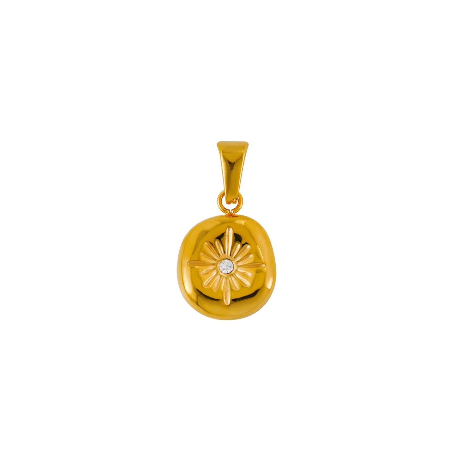 Gold charm with a zircon