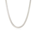 Silver chain necklace on a white background