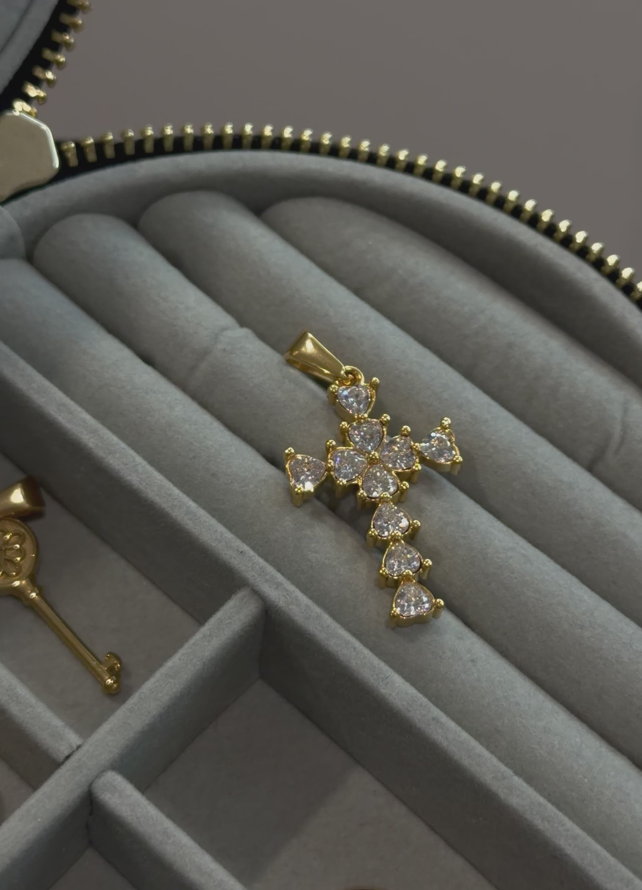 PAVE CROSS CHARM